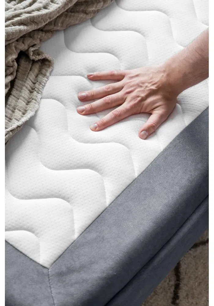 Szürke bársony kinyitható kanapé 225 cm Charming Charlie – Miuform