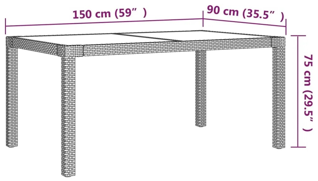 7 részes bézs polyrattan kültéri étkezőszett párnákkal