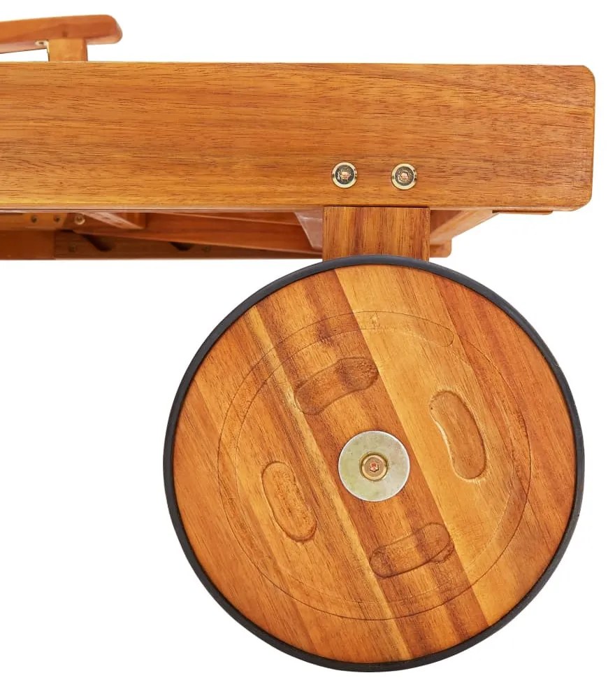 Tömör akácfa kerti napozóágy párnával