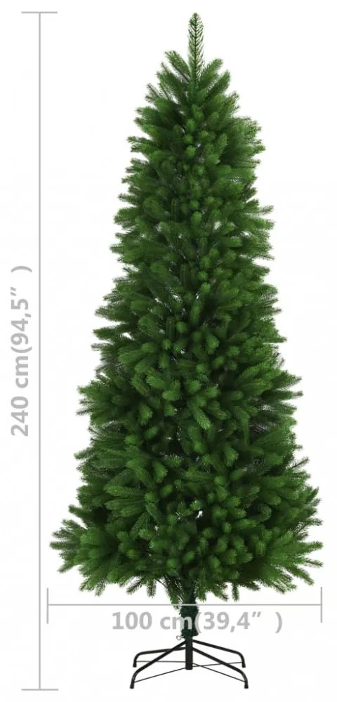 zöld műkarácsonyfa élethű tűlevelekkel 240 cm