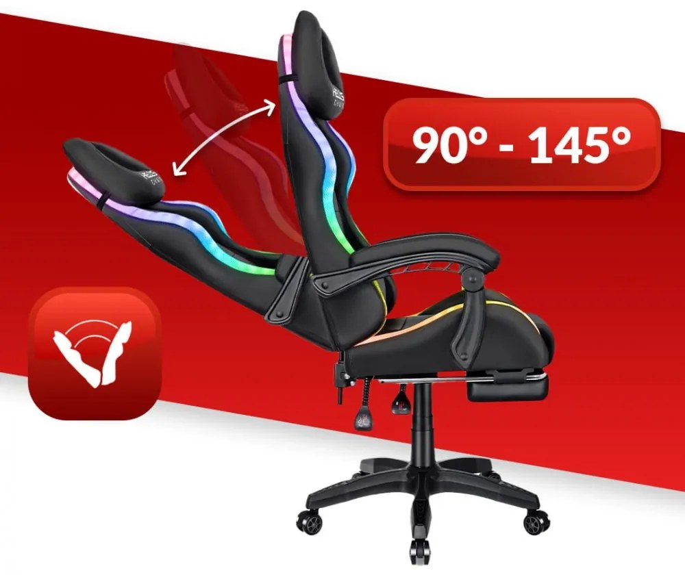 Szövet gamer szék LED RGB HC-1039 - fekete