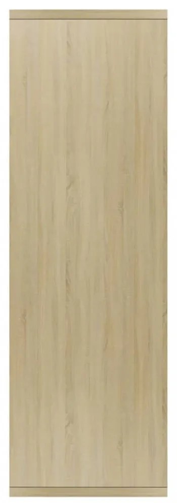 sonoma tölgy-színű szerelt fa könyv-/tálalószekrény 50x25x80 cm