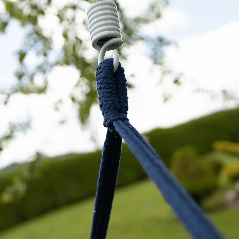 Függő hintafotel állvány nélkül, kék, NIKOLO NEW