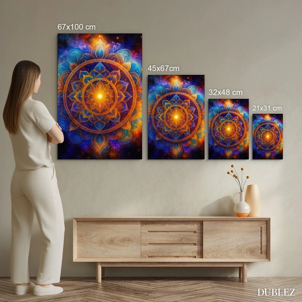 DUBLEZ | Fából készült kép - Angyali mandala