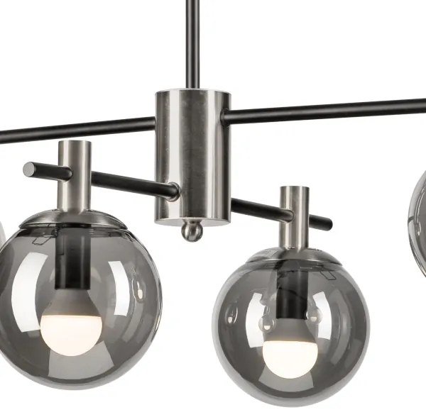 Csillár rúdon LILOU 4xE14/5W/230V matt króm/füstös