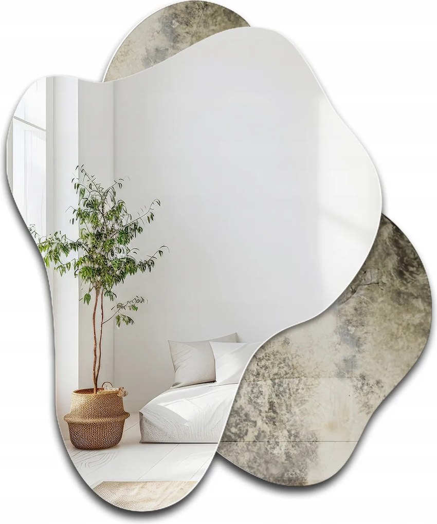 Spinel szabálytalan tükör öregített tükör silver 100X120 fali