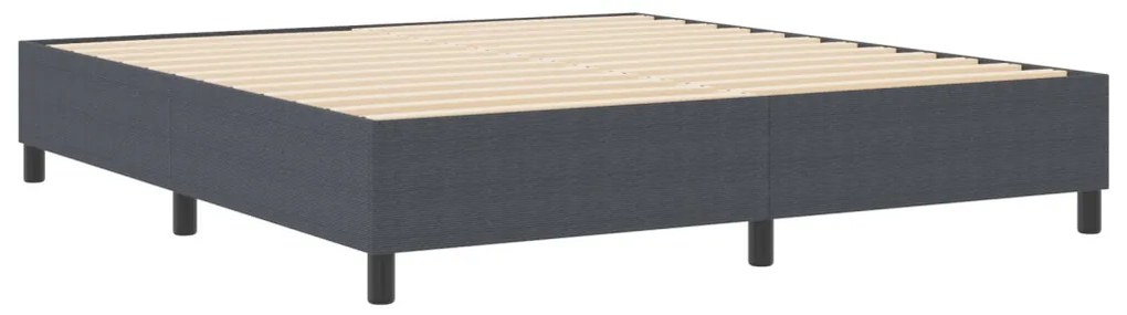 Boxspring Ágy Sötétszürke Szuper King Kordbársonyos Anyag