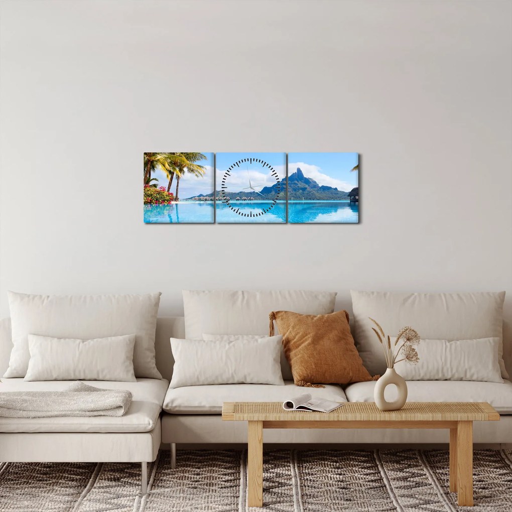 Kép - Bora-Bora, francia Polinézia (órával) (90x30 cm)