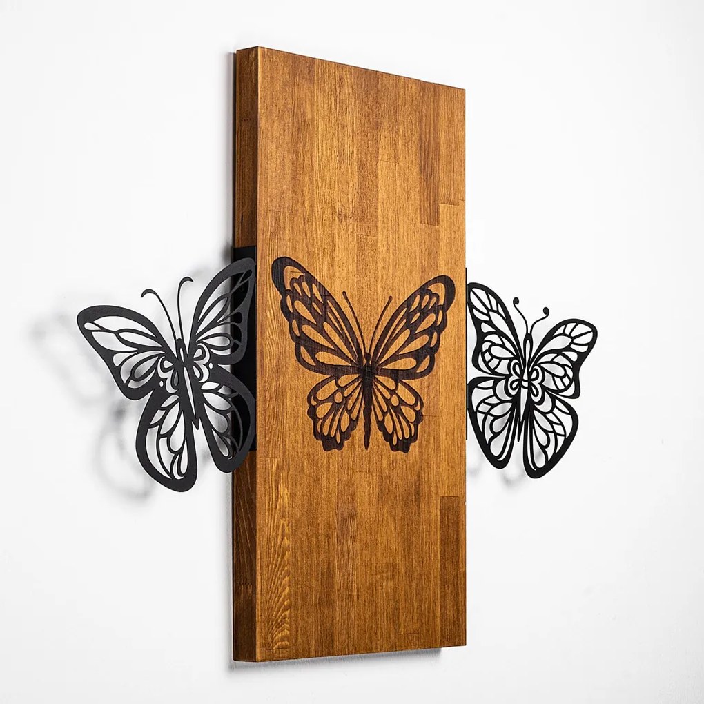 Butterflies fém fa fali dekoráció, 74×58 cm