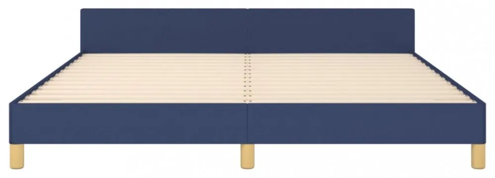 kék szövet ágykeret matrac nélkül 160 x 200 cm