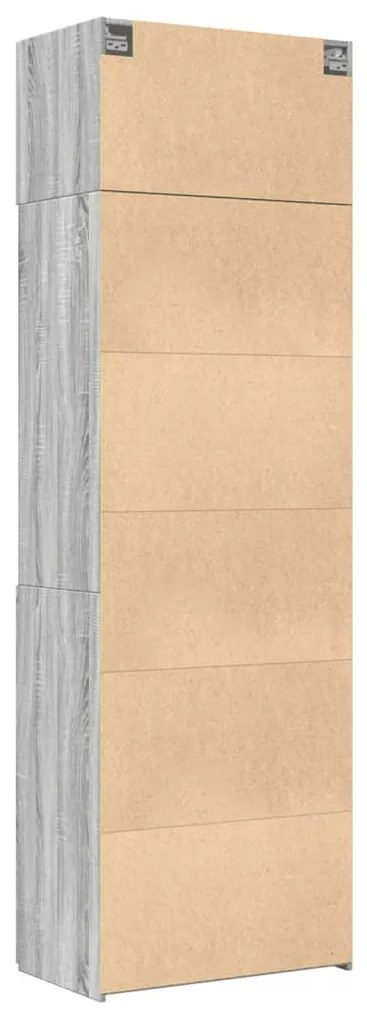 szürke sonoma színű szerelt fa tárolószekrény 70x42,5x225 cm