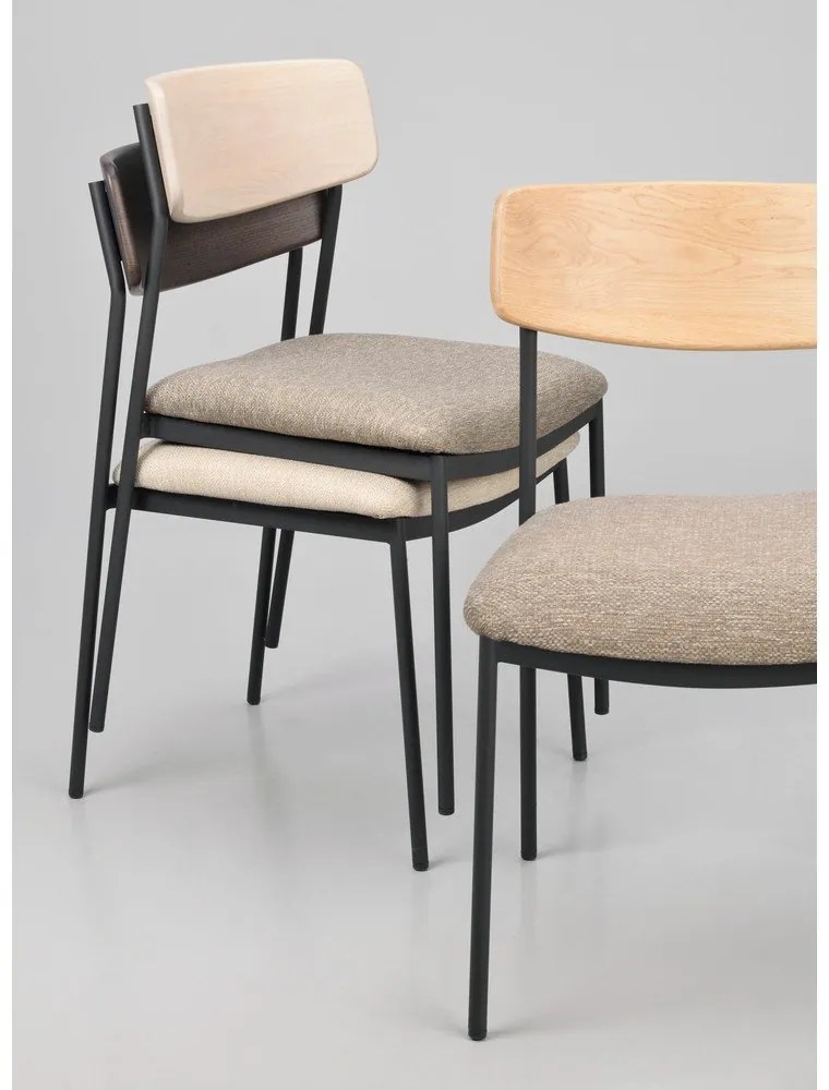 Bézs-natúr színű étkezőszék szett 2 db-os Maymont – Rowico