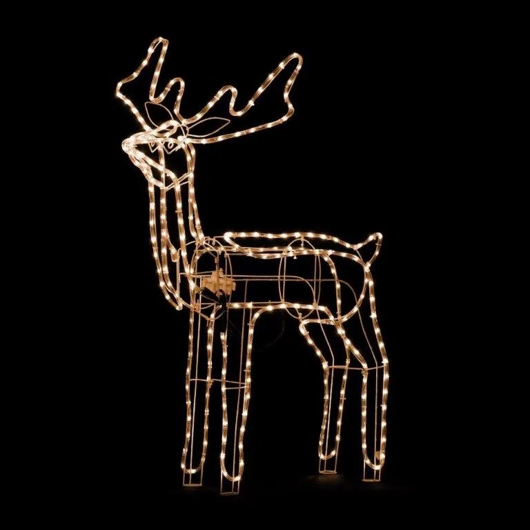 Sárga LED fényű rénszarvas MEDIUM, 90 cm