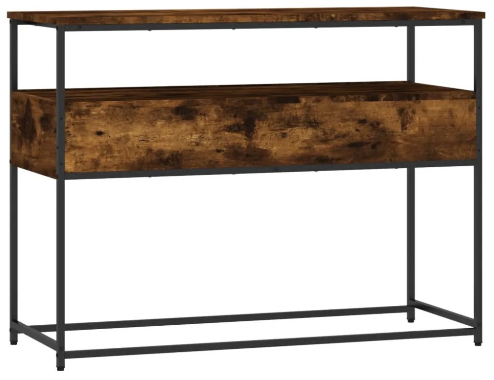 füstös tölgy színű szerelt fa tálalóasztal 100x40x75 cm
