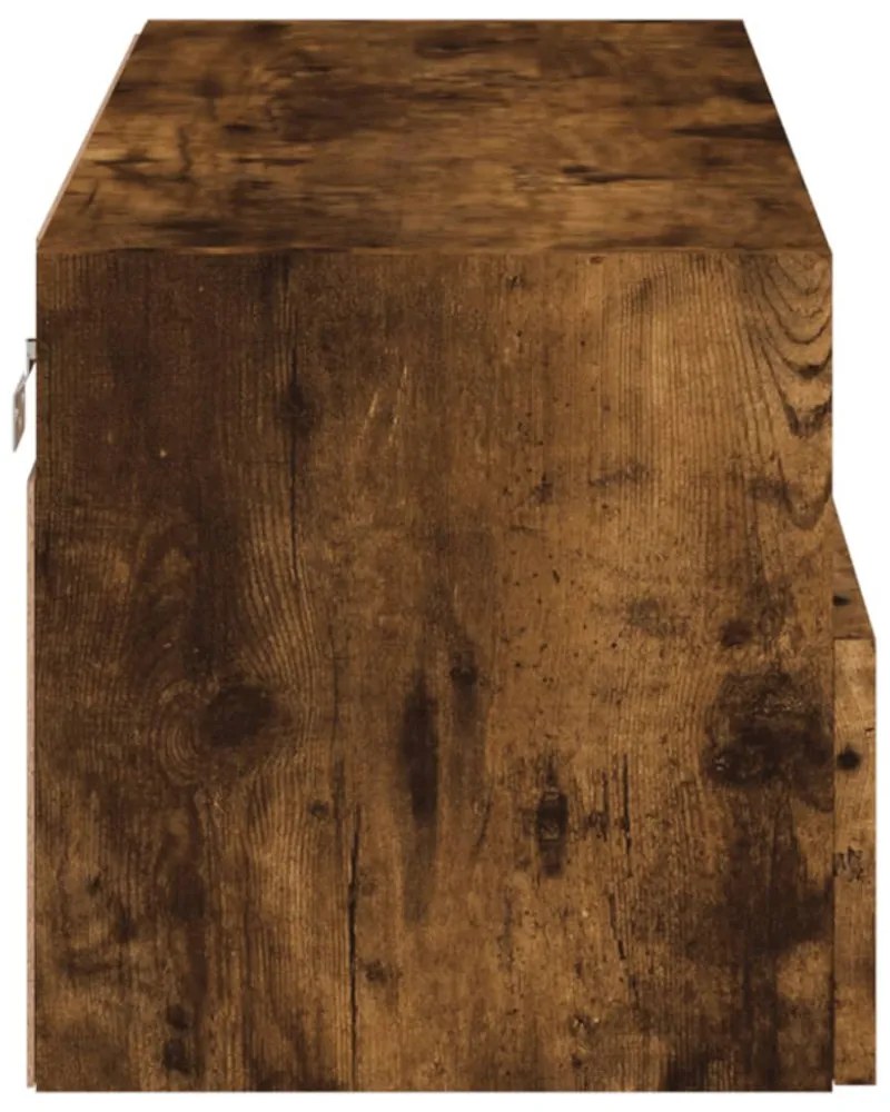 füstös tölgy színű szerelt fa fali TV-szekrény 80 x 30 x 30 cm