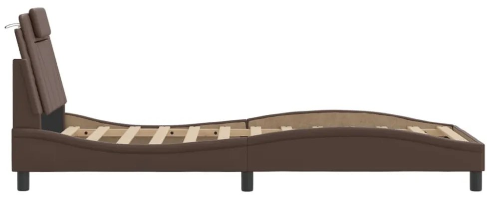 barna ágykeret Viana LED-ekkel matrac nélkül 80 x 200 cm