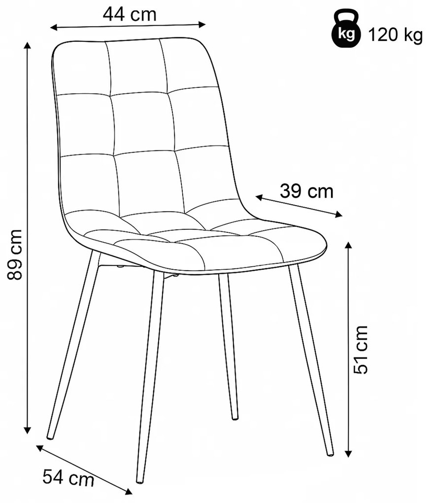 Étkezőszék garnitúra CT-281 GREY4, 4 db