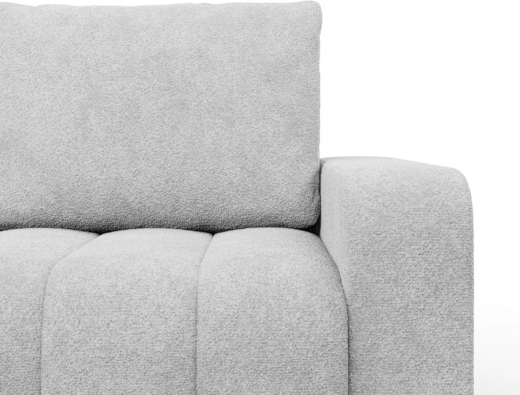 Modena sarokkanapé, bouclé, univerzális oldal, szürke