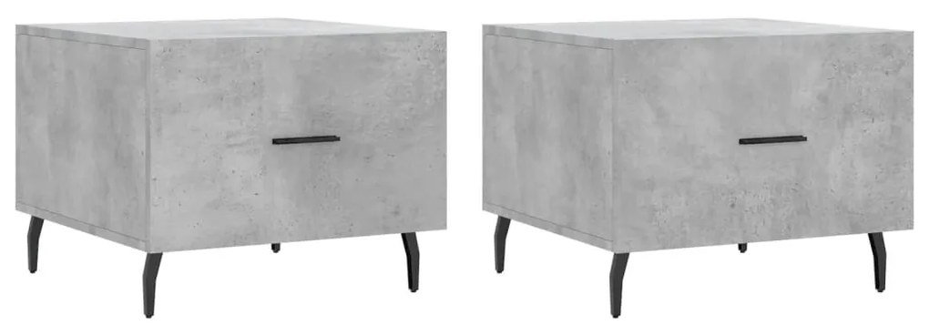 2 db betonszürke szerelt fa dohányzóasztal 50 x 50 x 40 cm