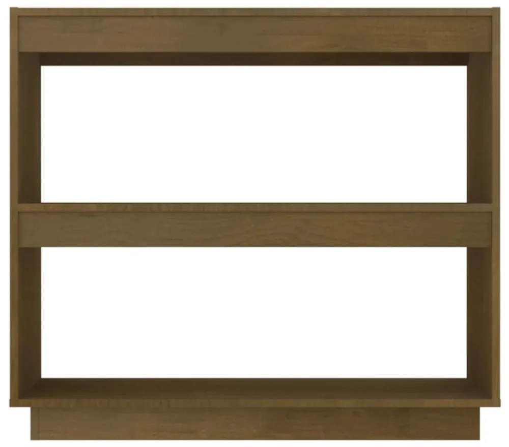 mézbarna tömör fenyőfa könyvszekrény 80 x 35 x 71 cm