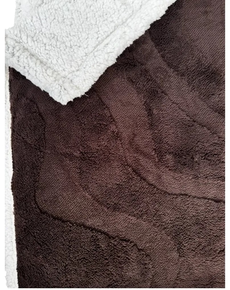 Luxus mikroplüss sherpa pléd NESTIVE sötétbarna Méret: 150 x 200 cm