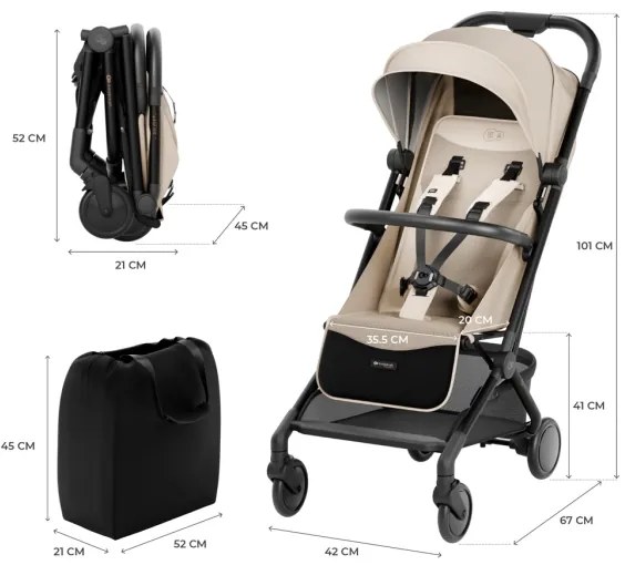 KINDERKRAFT SELECT - PILOT 2 sport babakocsi, bézs