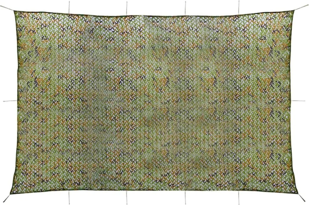 vidaXL zöld kamuflázsháló tárolózsákkal 5 x 7 m