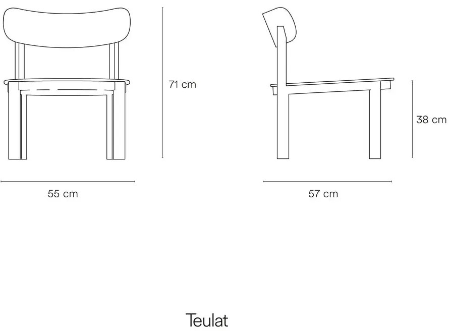 Fekete fotel kőrisfa dekorral Nara - Teulat