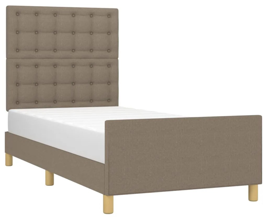 tópszínű szövet ágykeret fejtámlával 80x200 cm