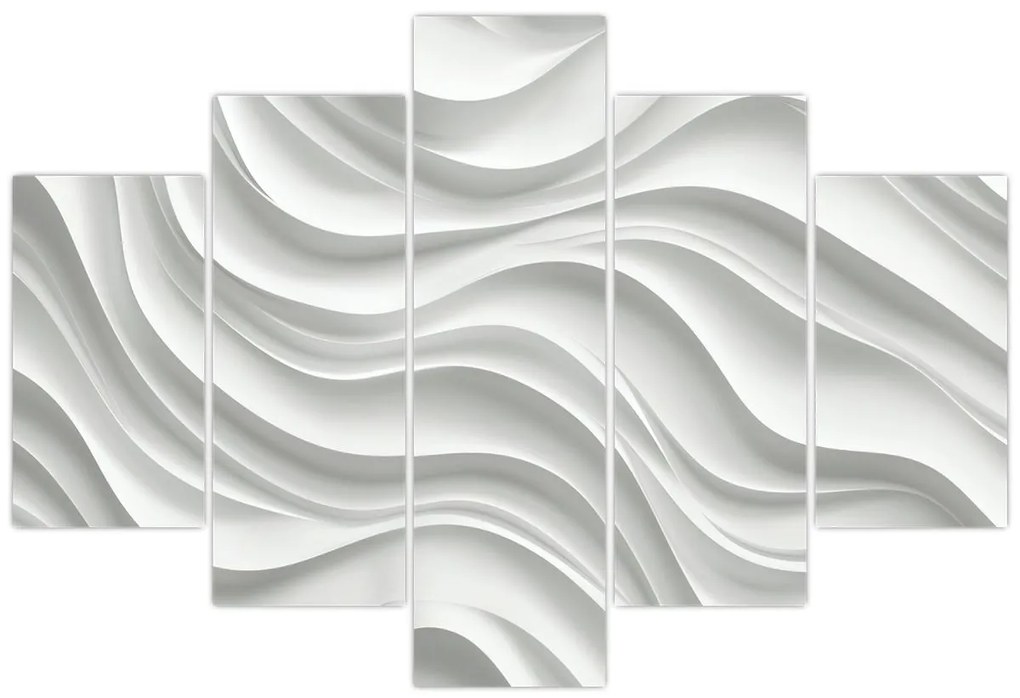 Kép - 3D fehér hullámok (150x105 cm)