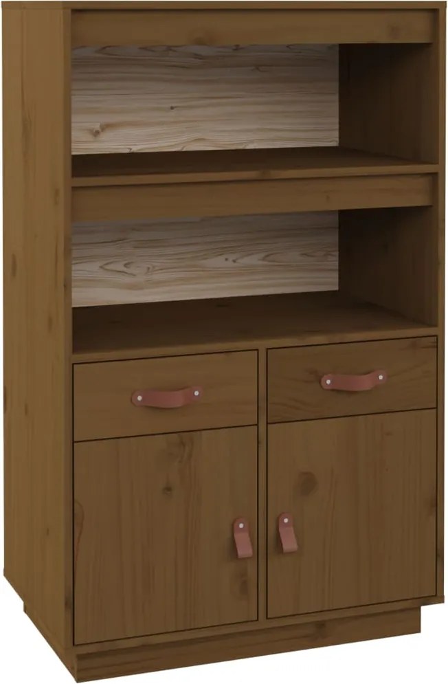 vidaXL mézbarna tömör fenyőfa magasszekrény 67 x 40 x 108,5 cm