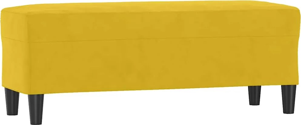 vidaXL sárga bársony pad 100 x 35 x 41 cm