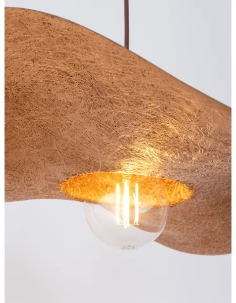 Csillár zsinóron KAPELLO 1xE27/60W/230V átm. 55 cm barna/réz