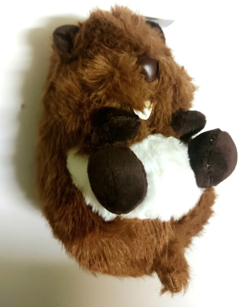 Élethű plüss hód, barna 24 cm