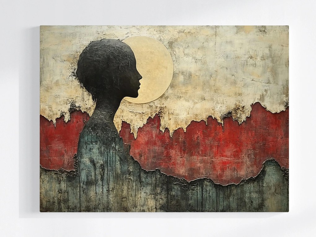 Vászonkép Canvas Absztrakt Grafika Figura Profil Hold 100x75