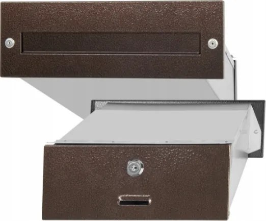 Kétoldalas Átmenő Postaláda Kerítéshez, Barna