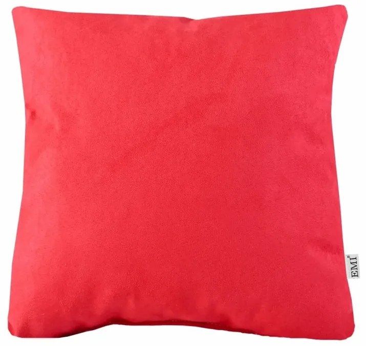 EMI vörös színű 40x40 cm velúr dekor párna, Egyedi varrás - kérjük, a méreteket a megjegyzésben tüntesse fel