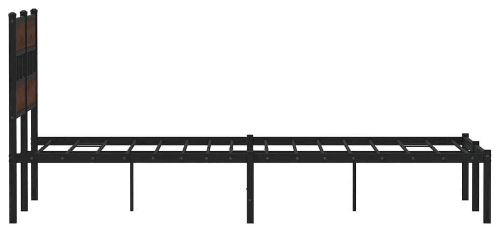 barna tölgy színű fejtámlás ágykeret matrac nélkül 120 x 200 cm