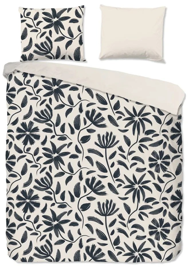 Fekete-bézs kétszemélyes-hosszabbított pamut ágyneműhuzat 200x220 cm Emilia – Good Morning