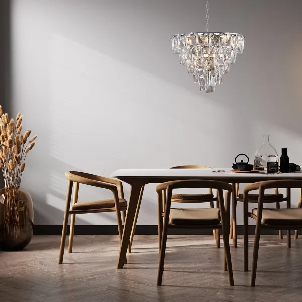 Kristály csillár láncon CHELSEA 6xE14/40W/230V