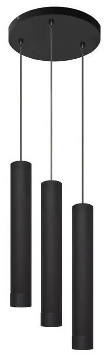 LED Csillár zsinóron TUBA 3xGU10/4,8W/230V fekete