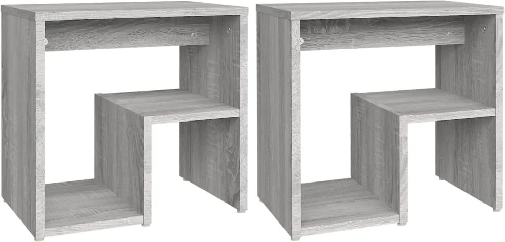 vidaXL 2 db szürke sonoma szerelt fa éjjeliszekrény 40 x 30 x 40 cm