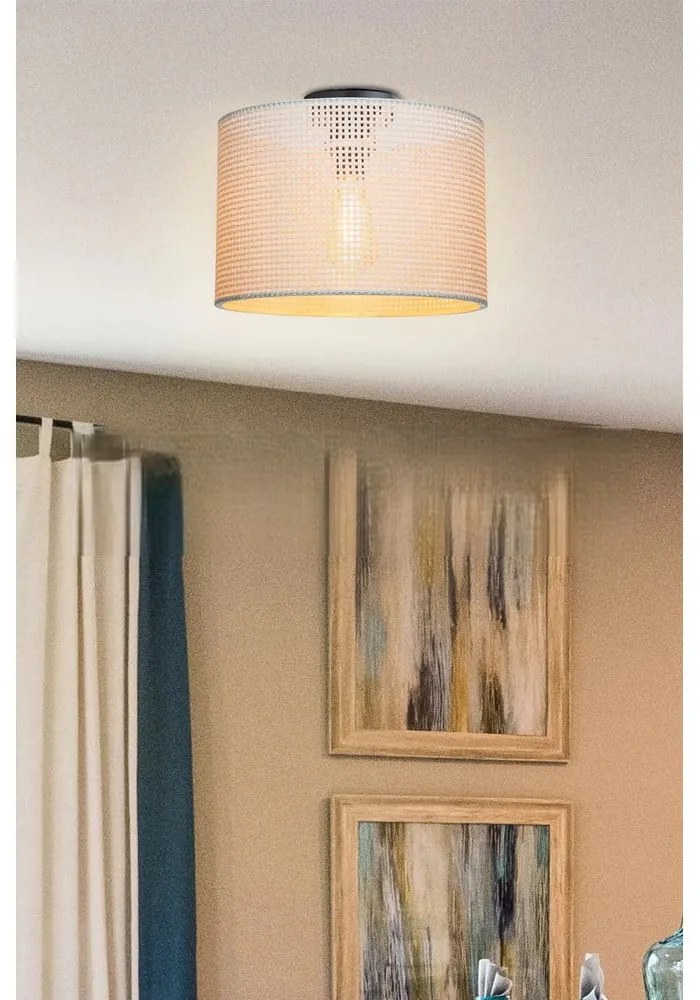 Krémszínű mennyezeti lámpa textil búrával ø 30 cm Goza – Squid Lighting