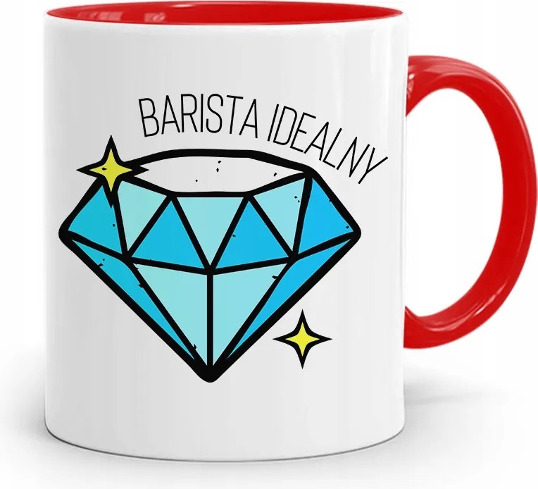 Barista Kávézó Bögre Piros, fényképes nyomattal