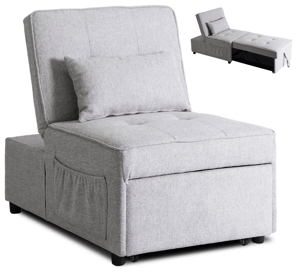 Ágyazható Fotel Szürke Színben. IBERIS 67 cm