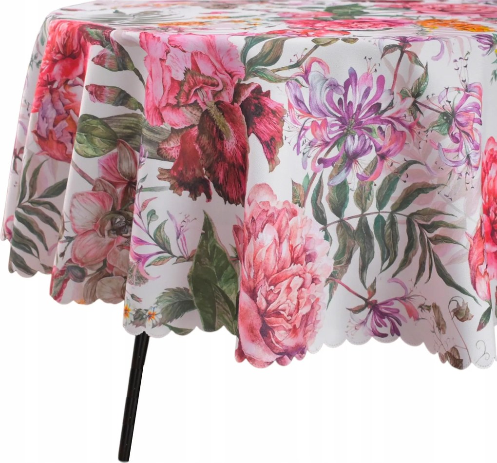 Abrosz Foltálló Ovális 140X200 CM Fehér Virágos Ovális Kert