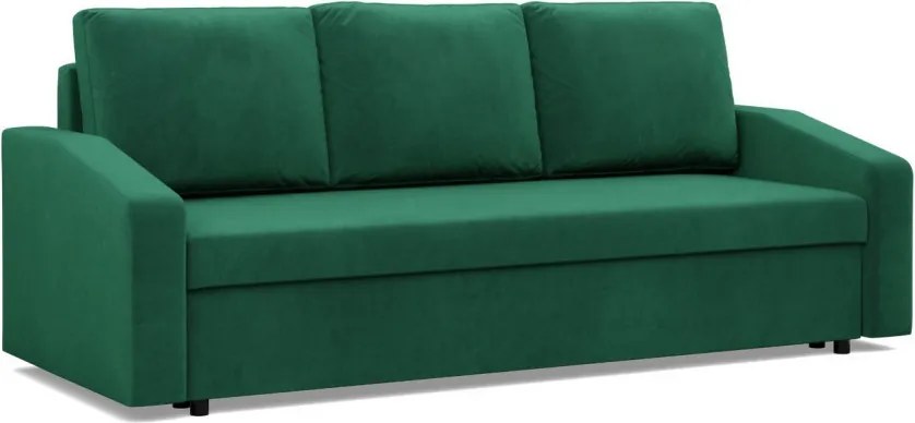 Zeus kanapéágy, bársony, hab töltet, döntött kartámasz, zöld