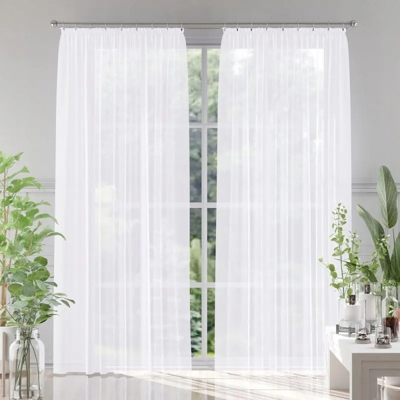 Függöny batiszt kész szegéllyel 150x230 cm fehér