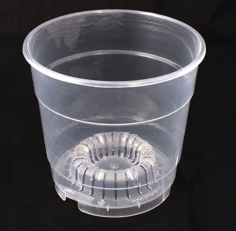 Átlátszó kaspó orchideához, színtelen 12cm 10db