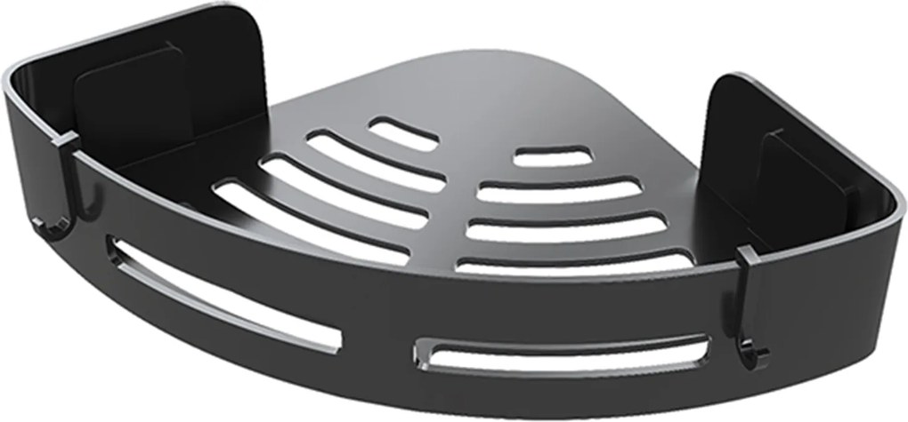 Függő Fürdőszobai Polc Sarok Fém Fekete Zuhanykabinhoz